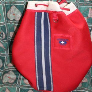 Speedo Lifeguard Beach Bag Drawstring Tie Great Fabric Red White & Blue Unisex
